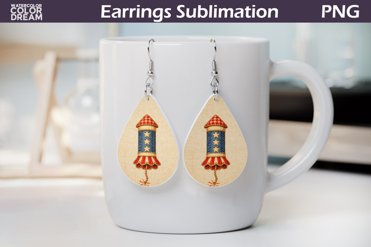 Patriotic Firework Teardrop Earrings | USA Earrings