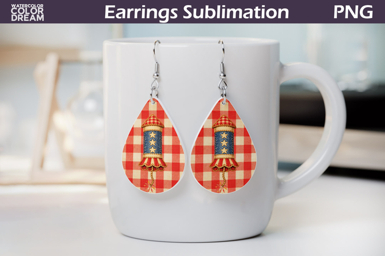 Patriotic Firecracker | Teardrop Earring Sublimation