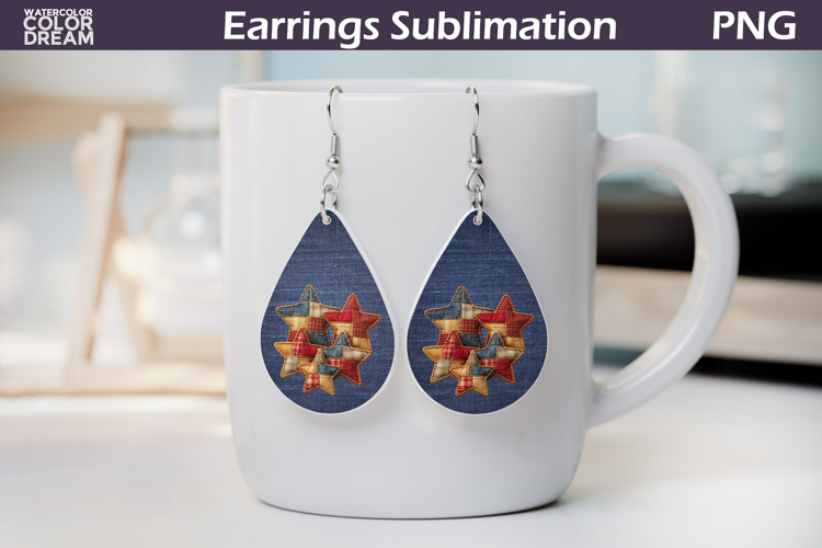 Patriotic Bow Teardrop Earrings | American Flag Earrings