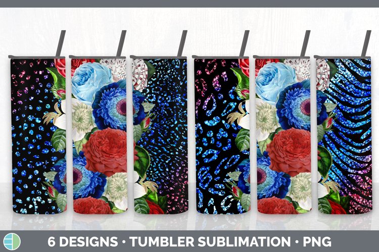 Patriotic Flowers Tumbler | 4th of July Sublimation Bundle