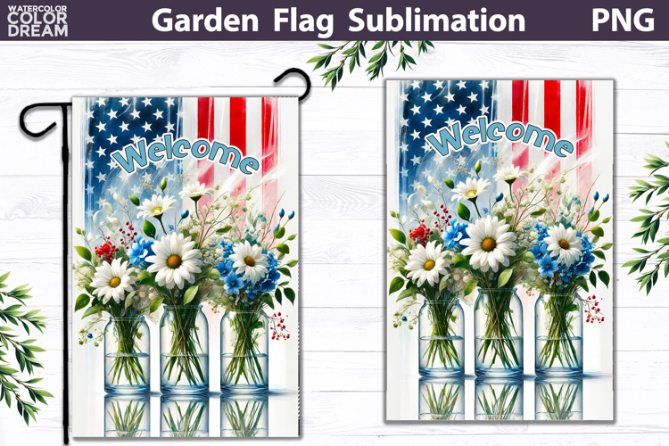 Patriotic Garden Flag Design | 4th Of July Sublimation PNG