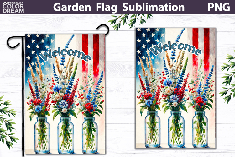 Patriotic Garden Flag Design | 4th Of July Sublimation PNG