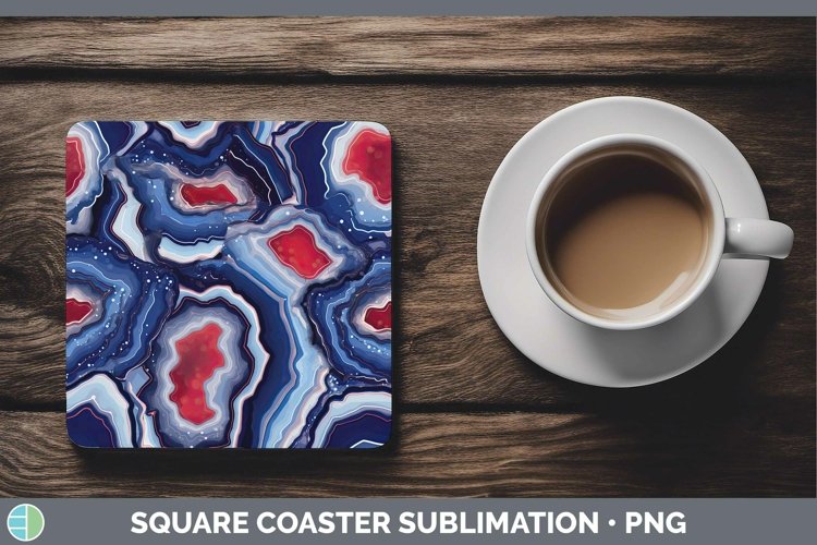 Patriotic Geode Square Coaster Sublimation Coaster Designs