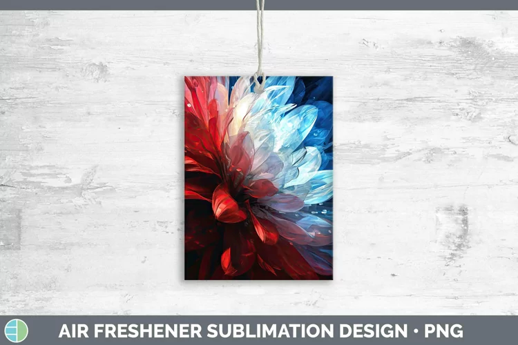 Patriotic Glow Flowers Air Freshener | Sublimation Car Fresh