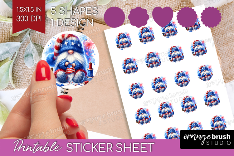 4th Of July Gnome Clipart Image 3