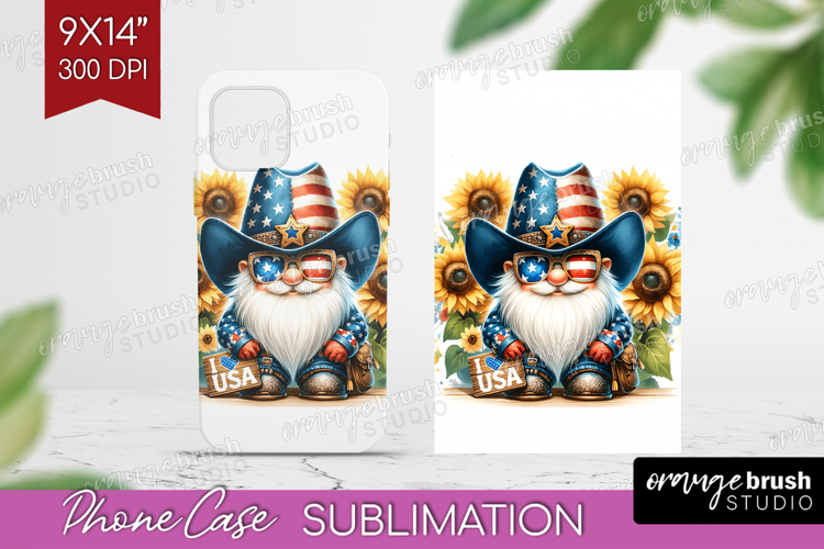 4th Of July Gnome Phone Case PNG - Patriotic Case PNG