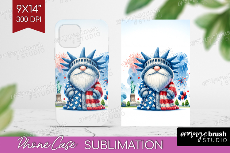 4th Of July Gnome Phone Case PNG - Patriotic Case PNG