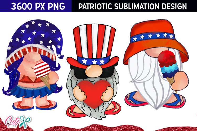 American gnome clipart| Patriotic sublimation design example image 1