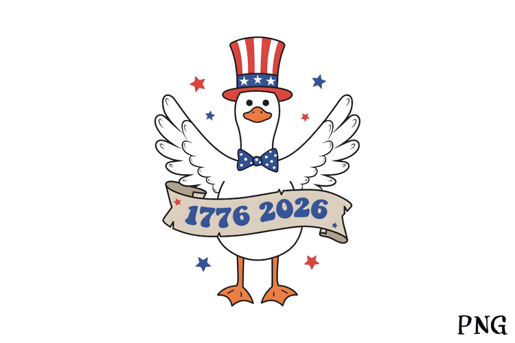 Patriotic Goose America 250 Years PNG