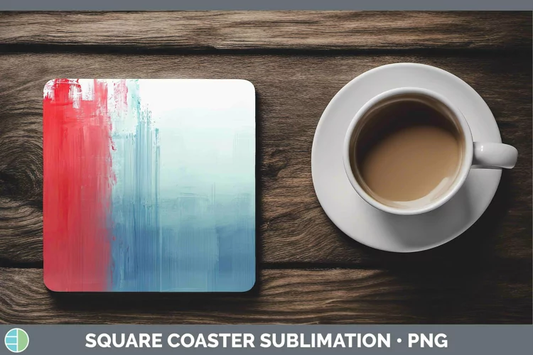 Patriotic Gradient Ombre Square Coaster Sublimation Coaster