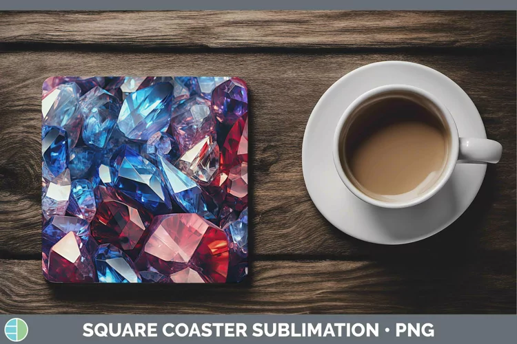 Patriotic Holographic Square Coaster Sublimation Coaster Des