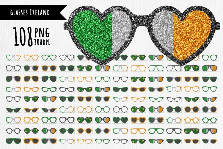 Patriotic Ireland gllitter glasses