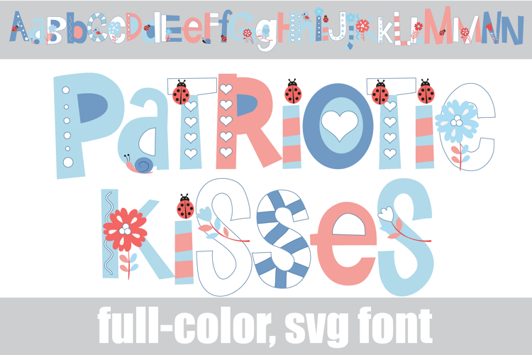 Patriot Kisses Too Color Font example image 1