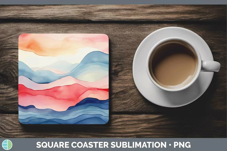 Patriotic Landscape Square Coaster Sublimation Coaster Desig
