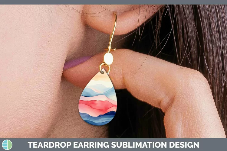 Patriotic Landscape Teardrop Earrings Sublimation Earrings D