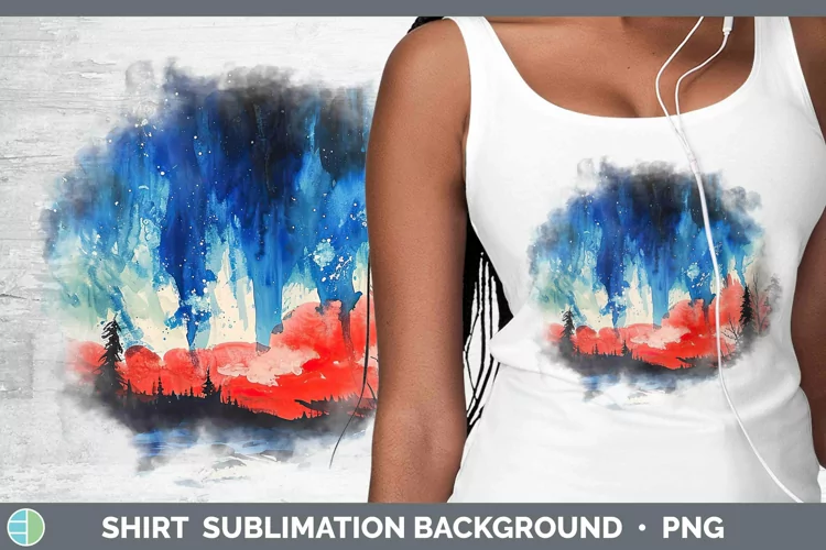 Patriotic Northern Lights Shirt Sublimation Sublimation Back