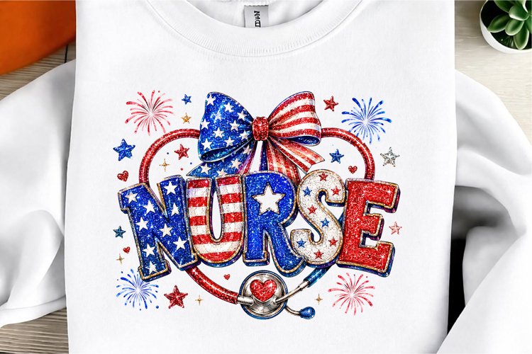 Patriotic Nurse PNG, 4th of July Nurse example image 1