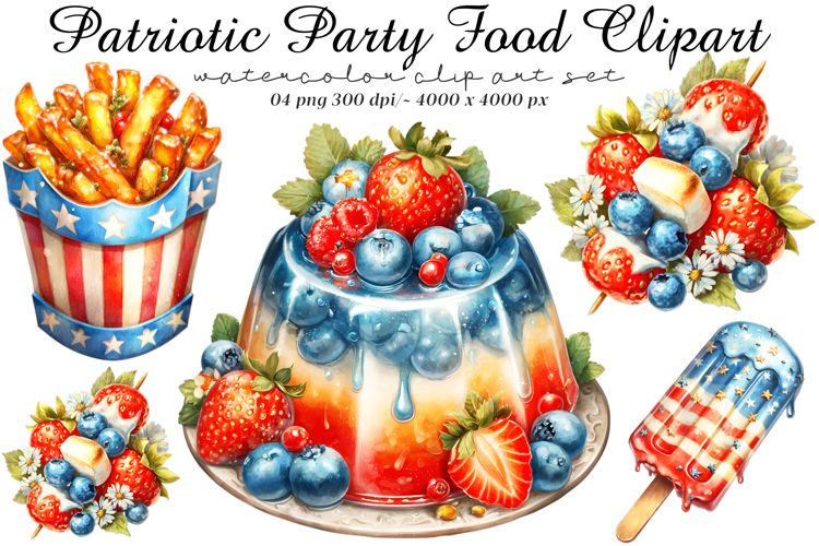 Patriotic Party Foods Clipart