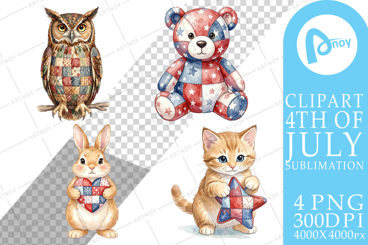 Patriotic Patchwork Animal Sublimation