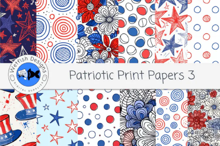 Patriotic Print Papers 3