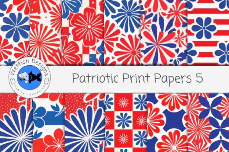 Patriotic Print Papers 5