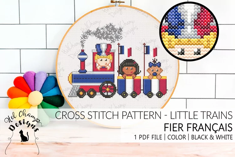 Fier Français | Cross Stitch Pattern | Little Train