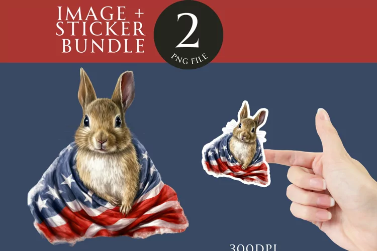Patriotic Squirrel Sticker & Clipart Watercolor PNG