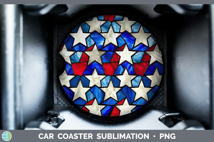 Patriotic Stained Glass Car Coaster | Sublimation Coaster De