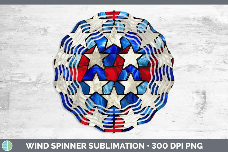 Patriotic Stained Glass Wind Spinner Sublimation Spinner Des
