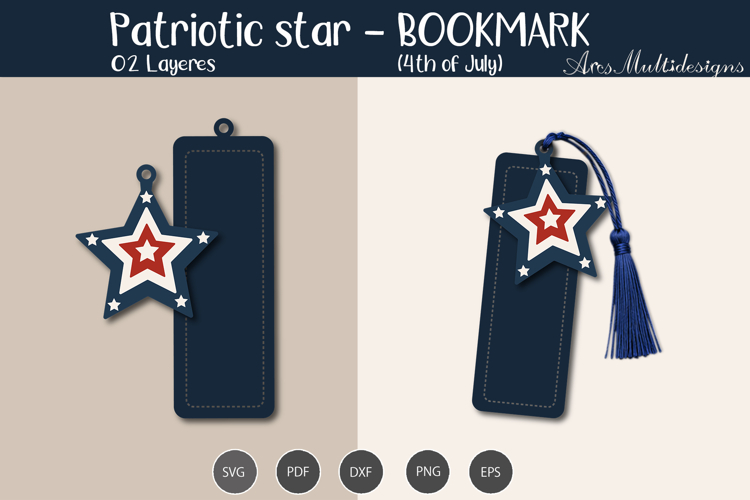 Patriotic star Bookmark Template