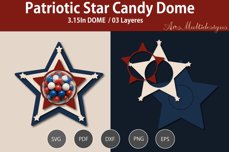 Patriotic star candy dome SVG
