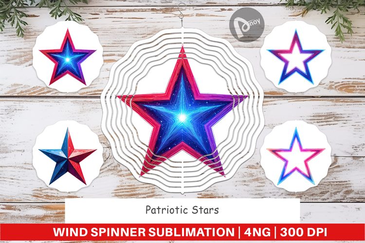 Wind Spinner Patriotic Stars