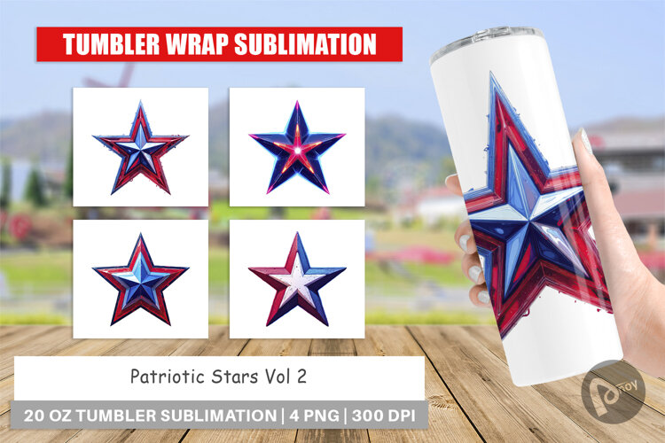 Tumbler Patriotic Stars example image 1