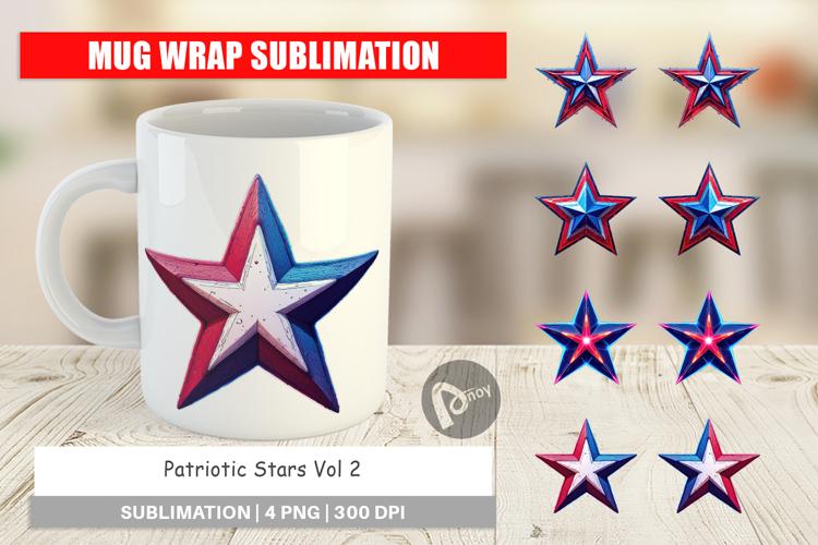 Mug Wrap Patriotic Stars