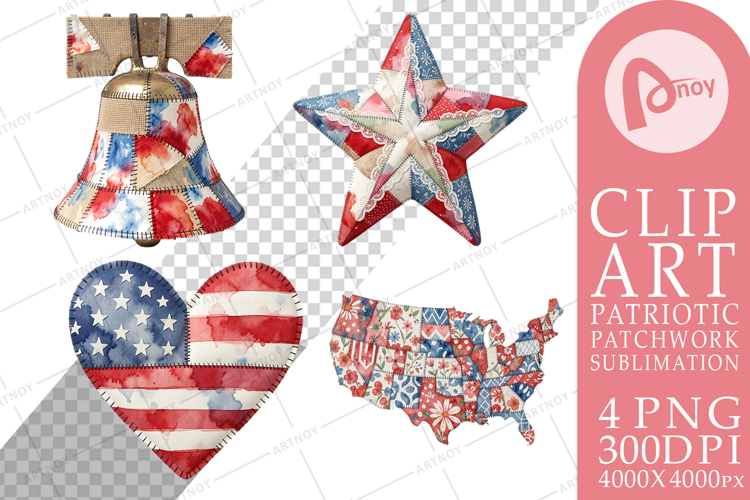 Patriotic Symbol Patchwork Sublimation