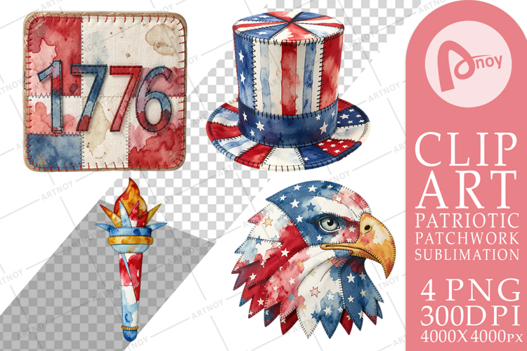 Patriotic Symbol Patchwork Sublimation