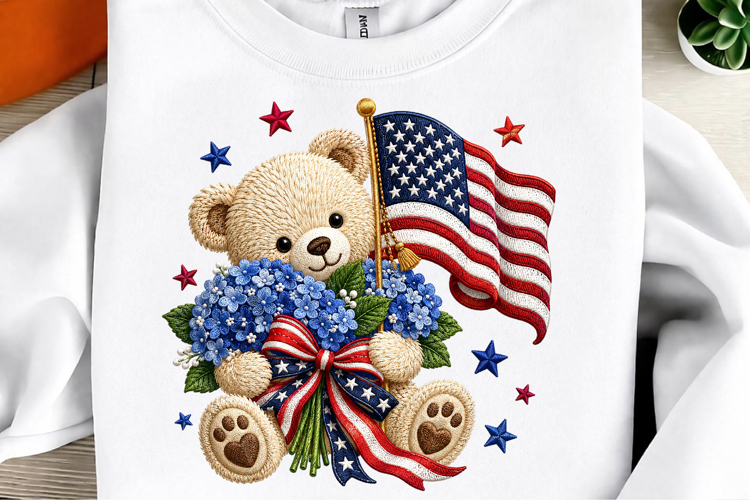 Patriotic Teddy Bear PNG Design