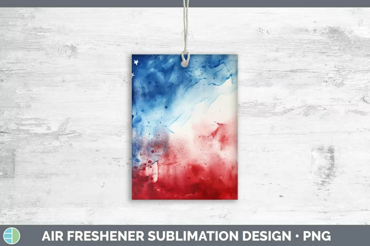 Patriotic Watercolor Air Freshener | Sublimation Car Freshen