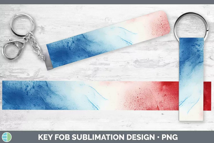 Patriotic Watercolor Key Fob | Sublimation Wristlet Designs