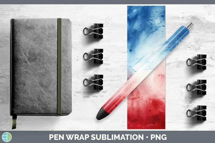 Patriotic Watercolor Pen Wrap | Sublimation Epoxy Pen Design