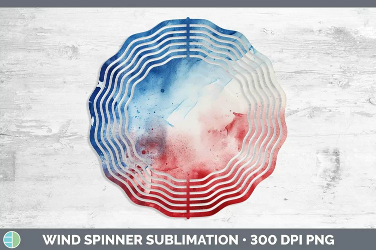Patriotic Watercolor Wind Spinner Sublimation Spinner Design