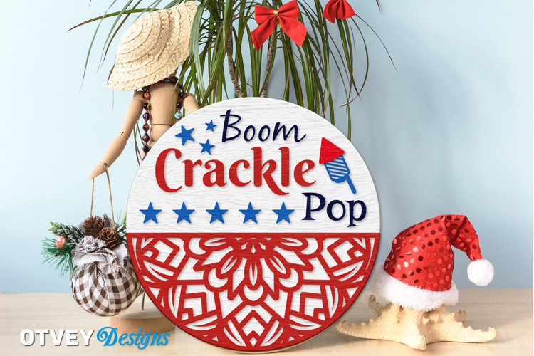 Patriotic Welcome Sign, Round Door Hanger