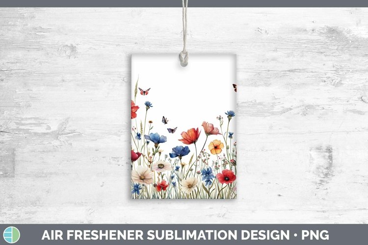 Patriotic Wild Flowers Air Freshener | Sublimation Car Fresh