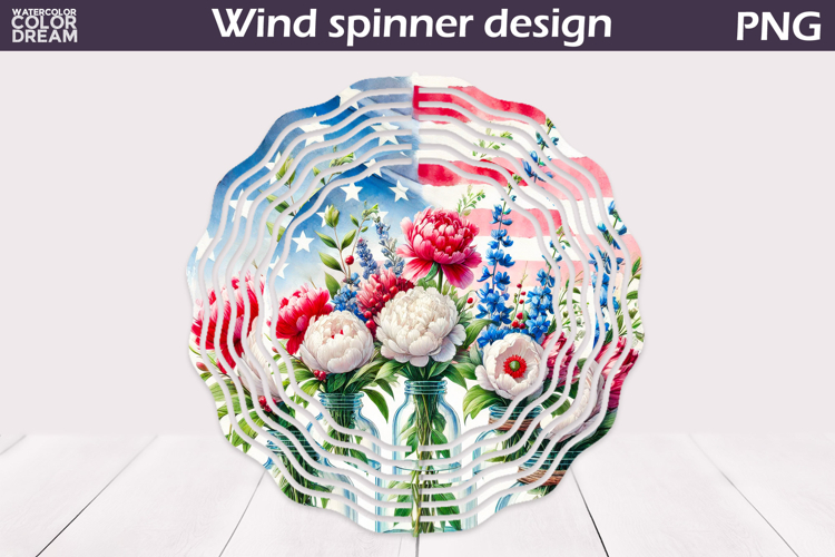 Patriotic Wind Spinner | 4th Of July Peony Wind Spinner