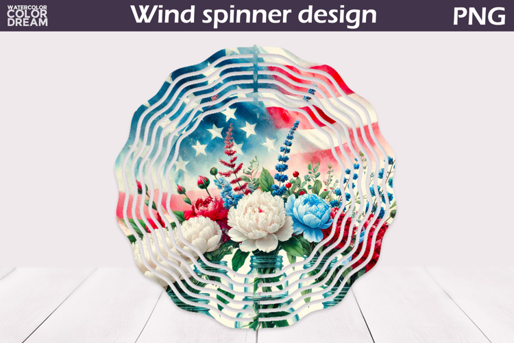 Patriotic Wind Spinner | 4th Of July Peony Wind Spinner