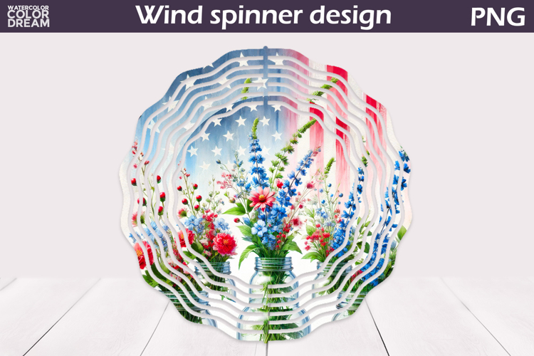 Patriotic Wind Spinner | 4th Of July Wildflower Wind Spinner