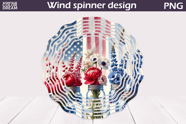 Patriotic Wind Spinner | 4th Of July Peony Wind Spinner