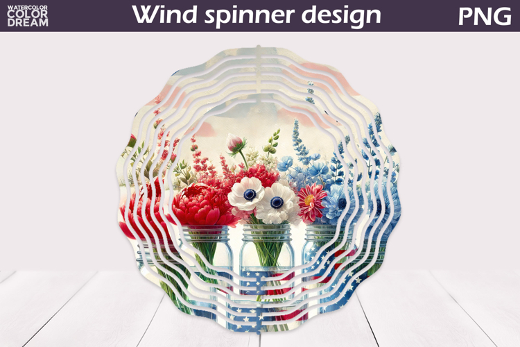 Patriotic Wind Spinner | 4th Of July Peony Wind Spinner