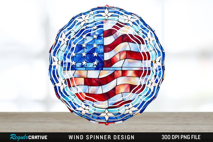 Patriotic Wind Spinner Sublimation PNG Design