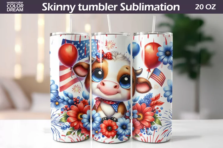 Cow Patriotic Tumbler | 4th Of July Tumbler